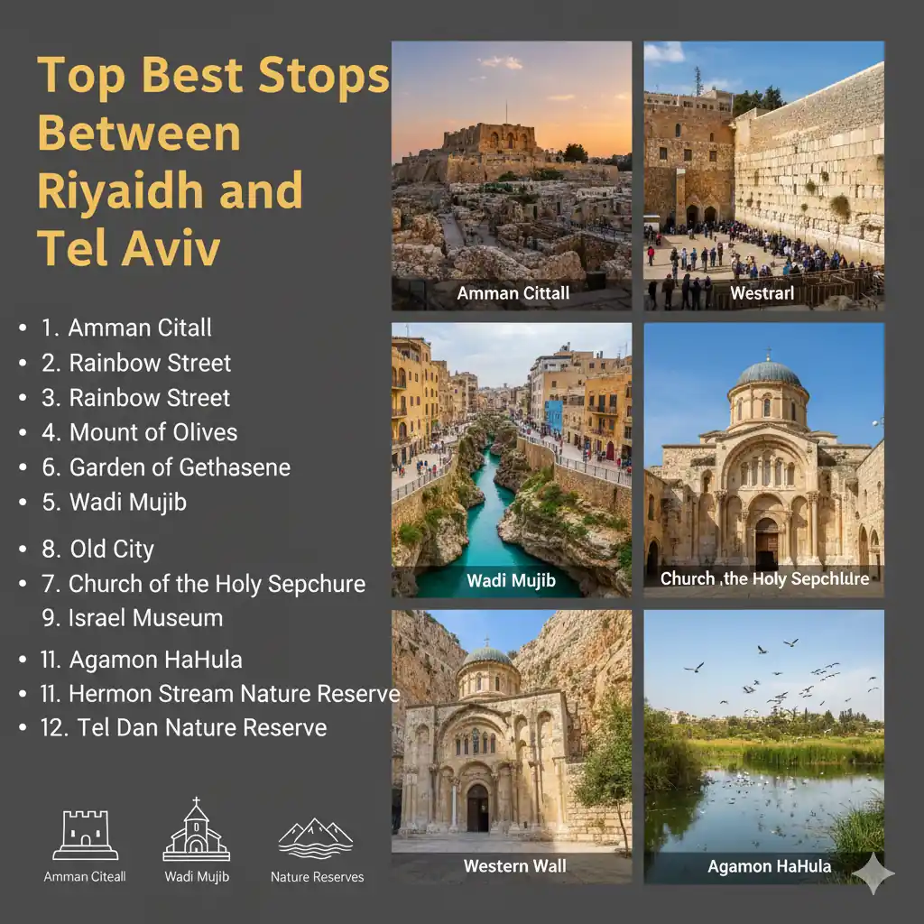 Best Stops Between Riyadh and Tel Aviv